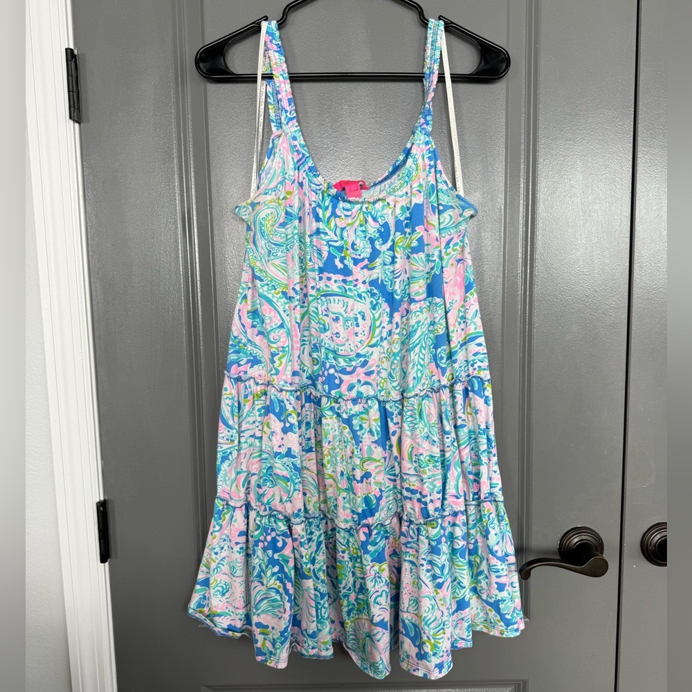 Lilly Pulitzer Sleeveless Loro Multi Dream Team Swing Dress Size Large